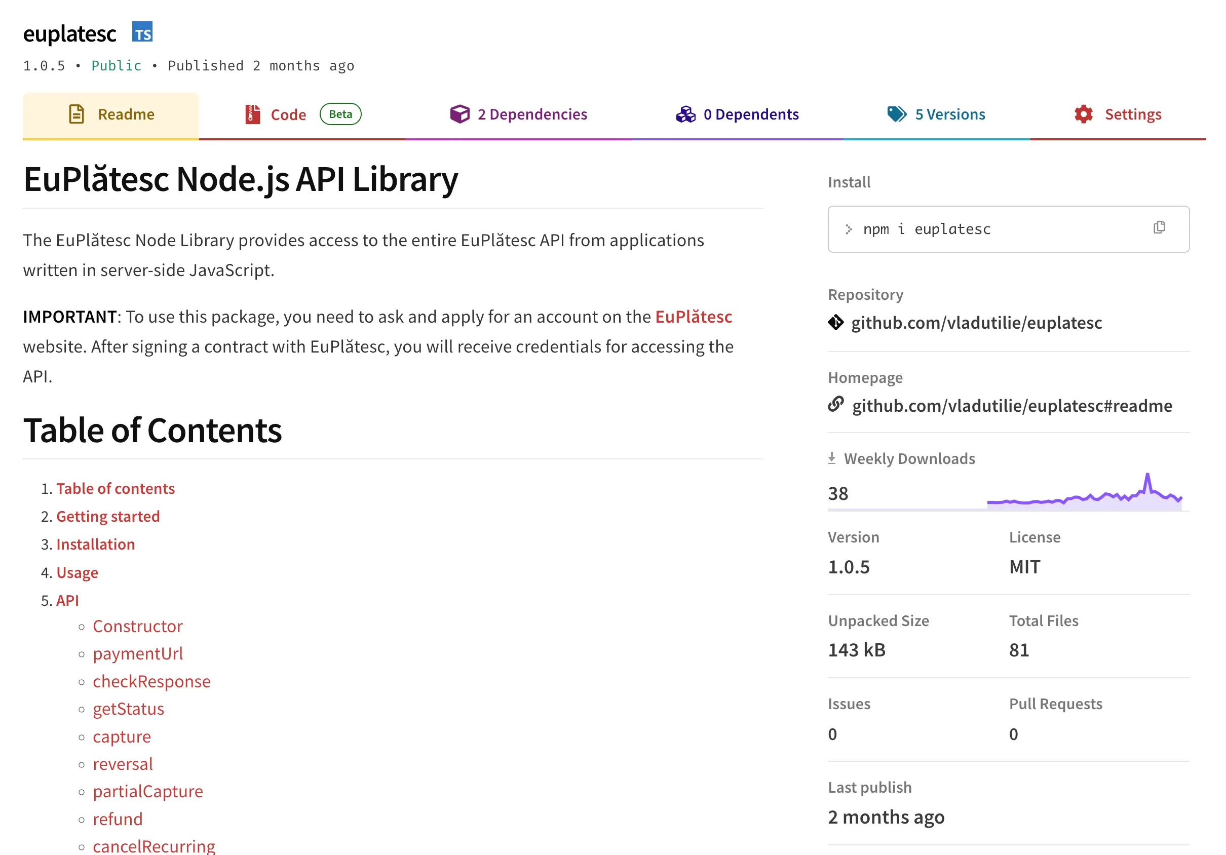 Bibliotecă EuPlătesc pentru Node.js